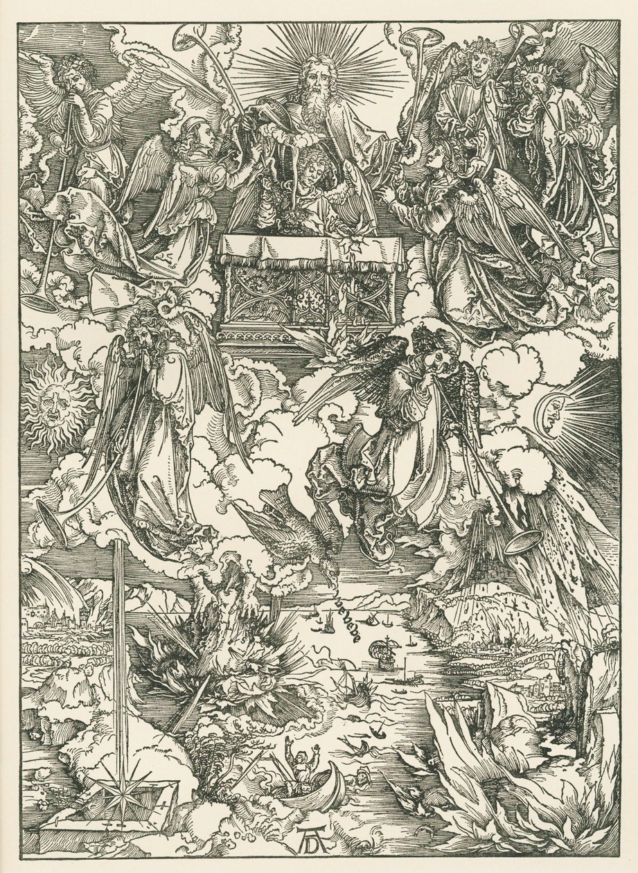 The Seven Trumpets are Given to the Angels. The Revelation of Saint John by Albrecht Dürer or Duerer