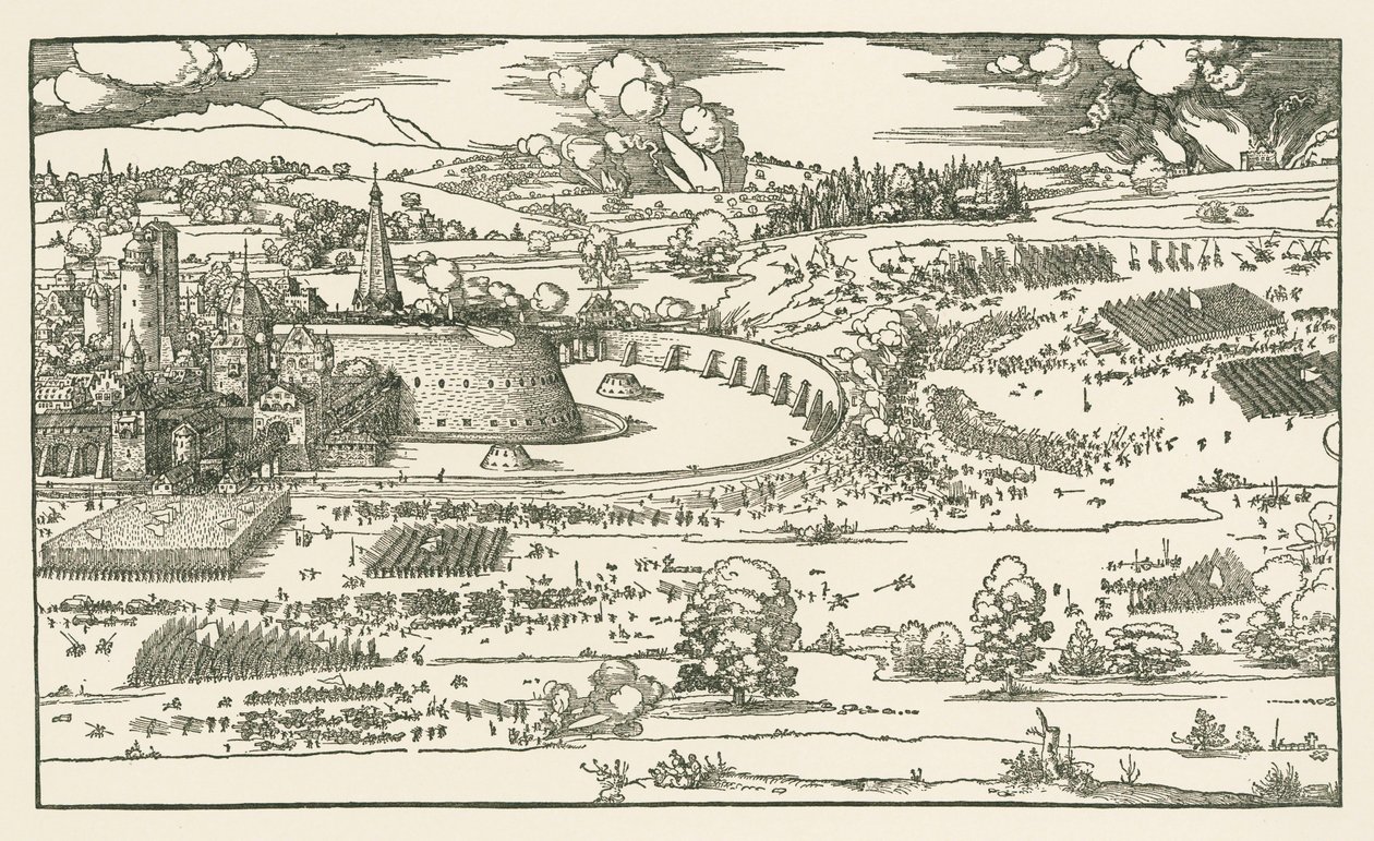 The Siege of a Fortress by Albrecht Dürer or Duerer