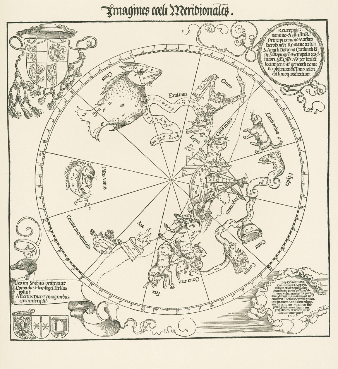 The Southern Hemisphere of the Celestial Globe by Albrecht Dürer or Duerer