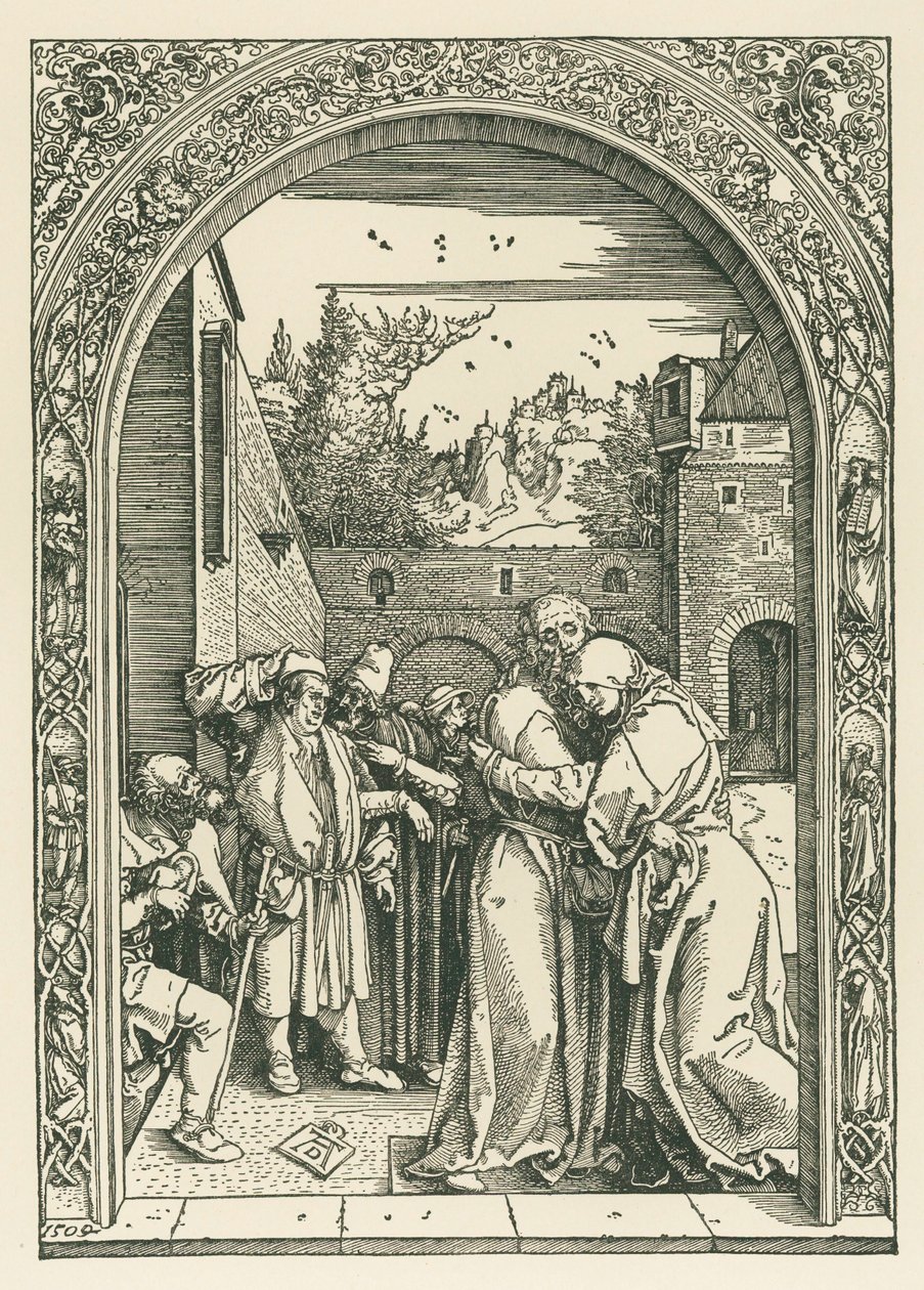 The meeting of Joachim and Anne at the Golden Gate by Albrecht Dürer or Duerer