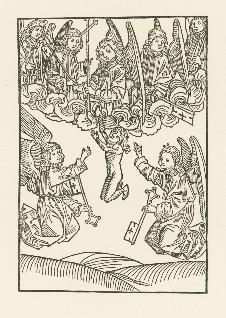 The Seven Angels with a Cross and the Six Keys, Receiving a Soul into Heaven by Albrecht Dürer or Duerer