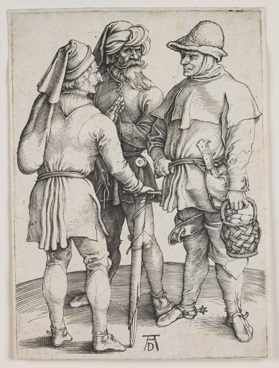 Three Peasants in Conversation by Albrecht Dürer or Duerer