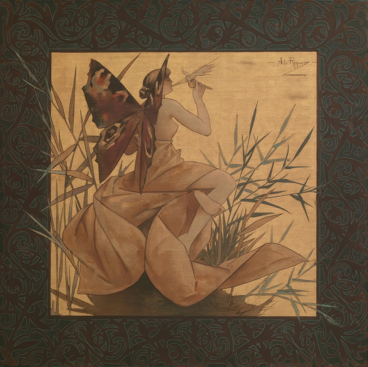 Composition with Winged Nymph Among the Reeds by Alejandro de Riquer