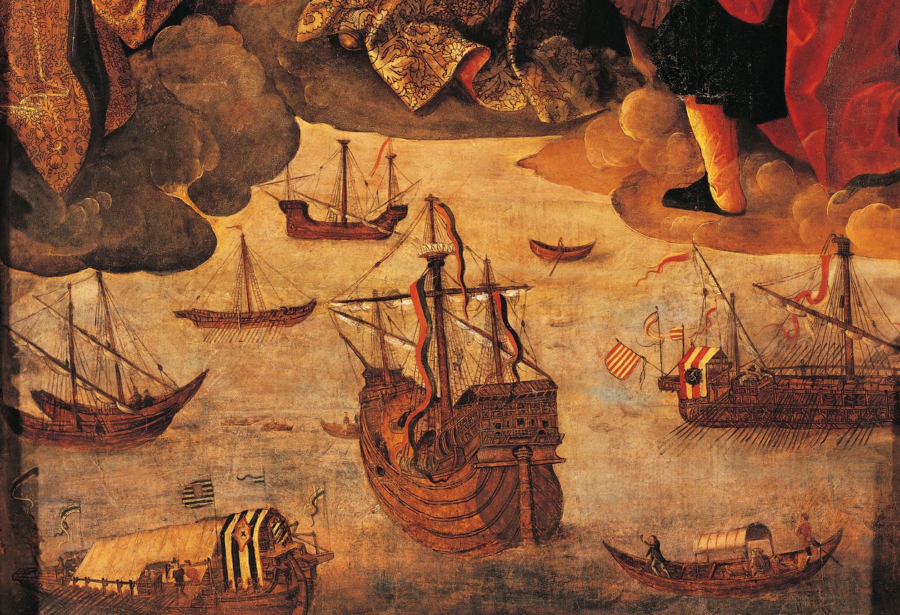 Spanish Caravel (detail) by Alejo Fernandez