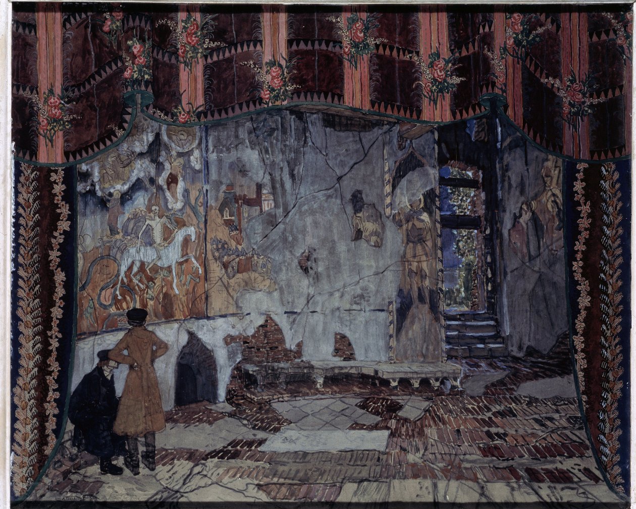 Stage Design for the Play The Storm by A. Ostrovsky by Aleksandr Jakovlevic Golovin