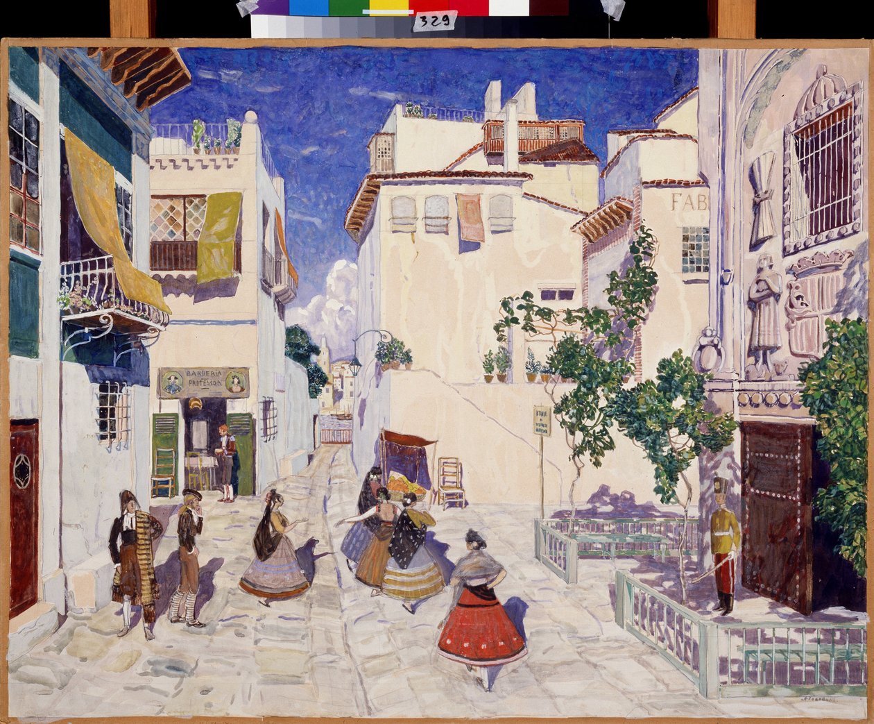 A Street in Seville, Stage Design for the Opera Carmen by Georges Bizet by Aleksandr Jakovlevic Golovin