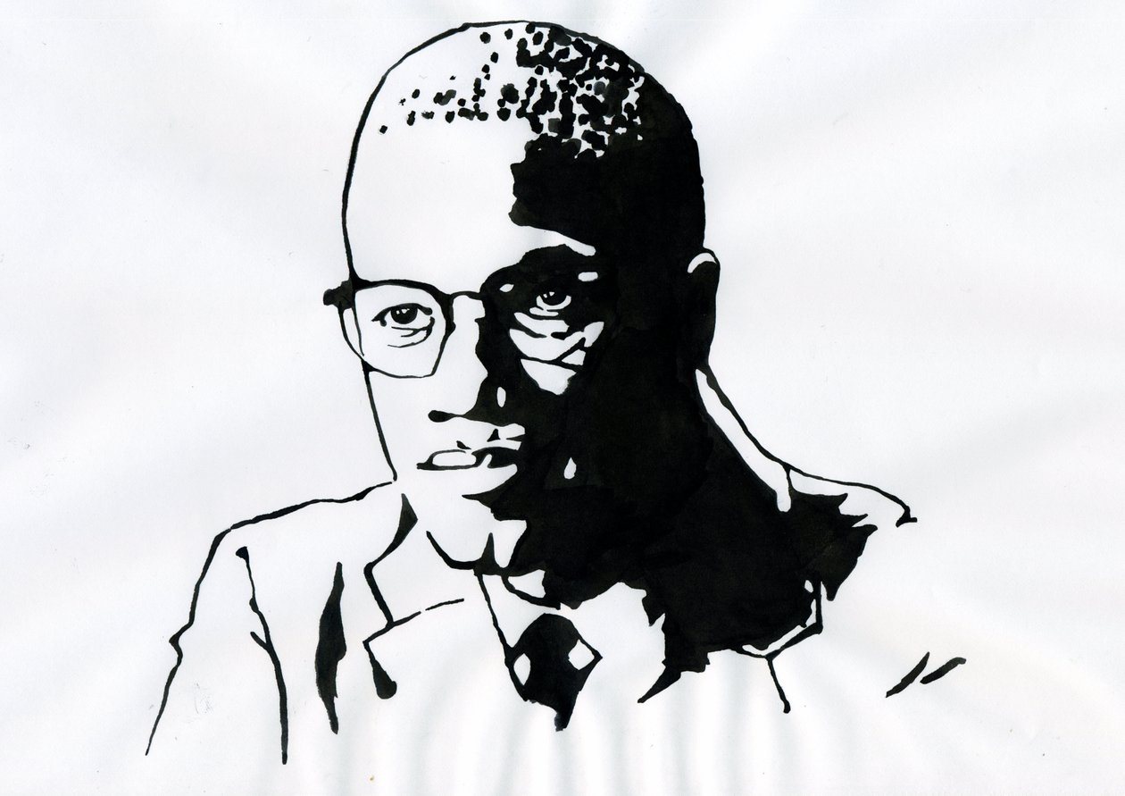 Malcolm X (1925-1965) African-American Activist by Alessandro Lonati