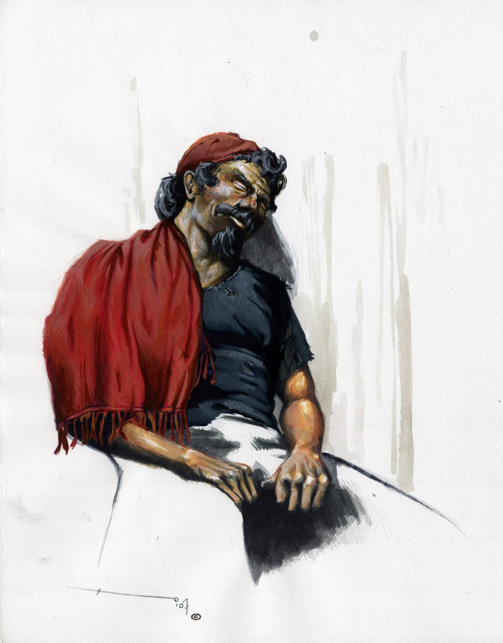 Pirate or sleeping seaman by Alessandro Lonati