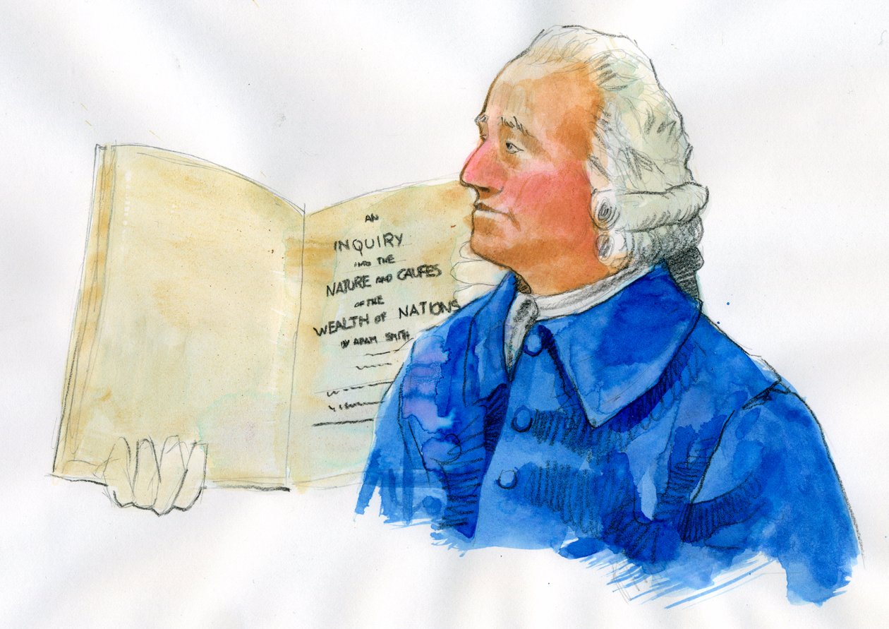 Portrait of Adam Smith (1723-1780), Scottish philosopher and economist by Alessandro Lonati