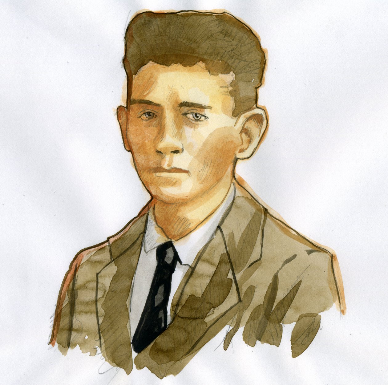 Portrait of the Prague writer Franz Kafka (1883-1924) by Alessandro Lonati