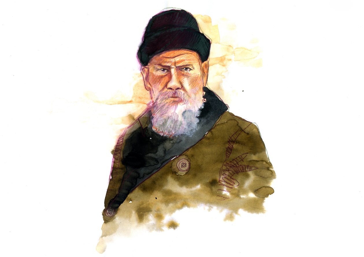 Portrait of the Russian writer Lev Nikolayevich (Leo Tolstoy) (1828-1910) by Alessandro Lonati