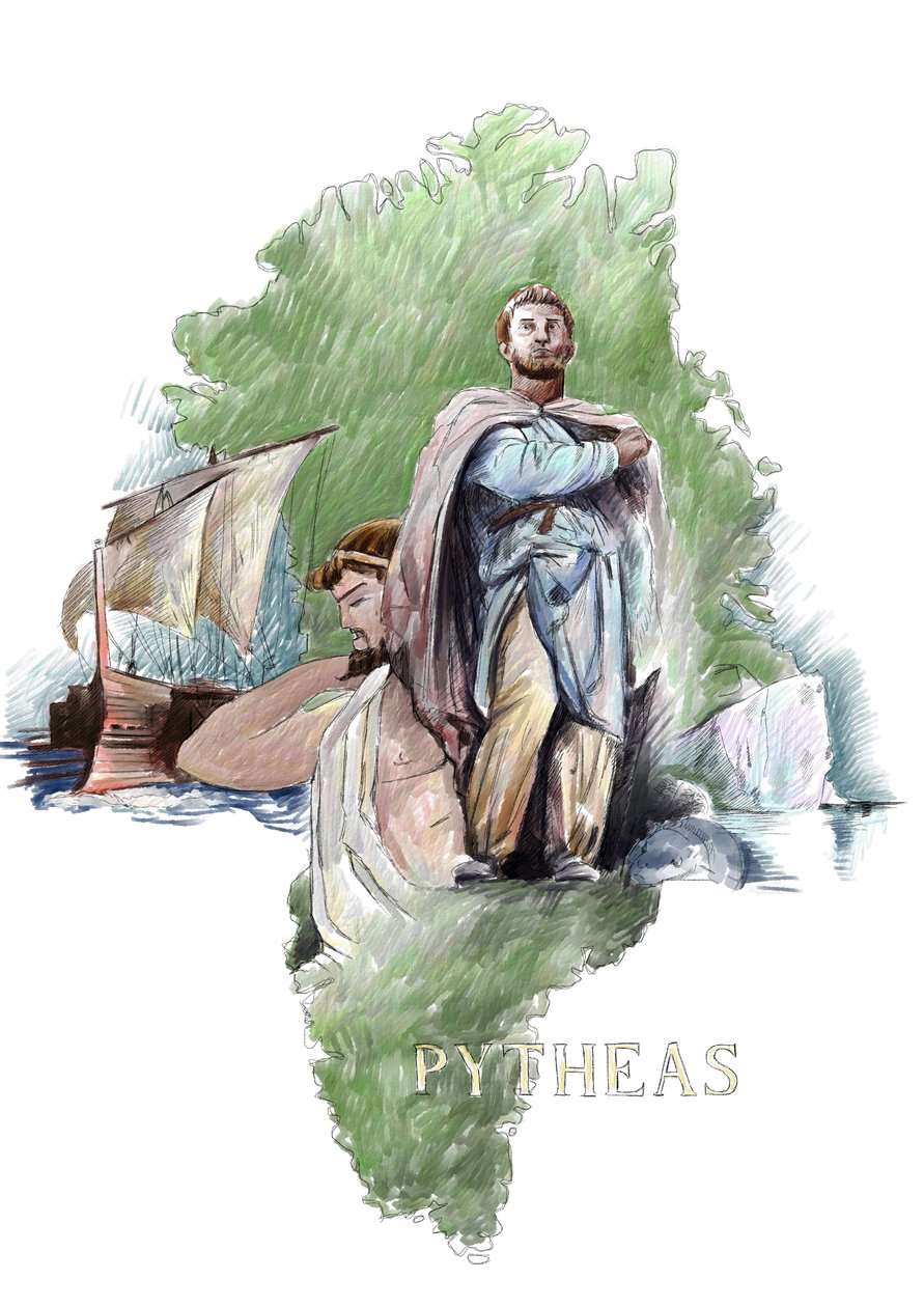 Representation of Pytheas Greek explorer from Massalia, 4th century BC by Alessandro Lonati