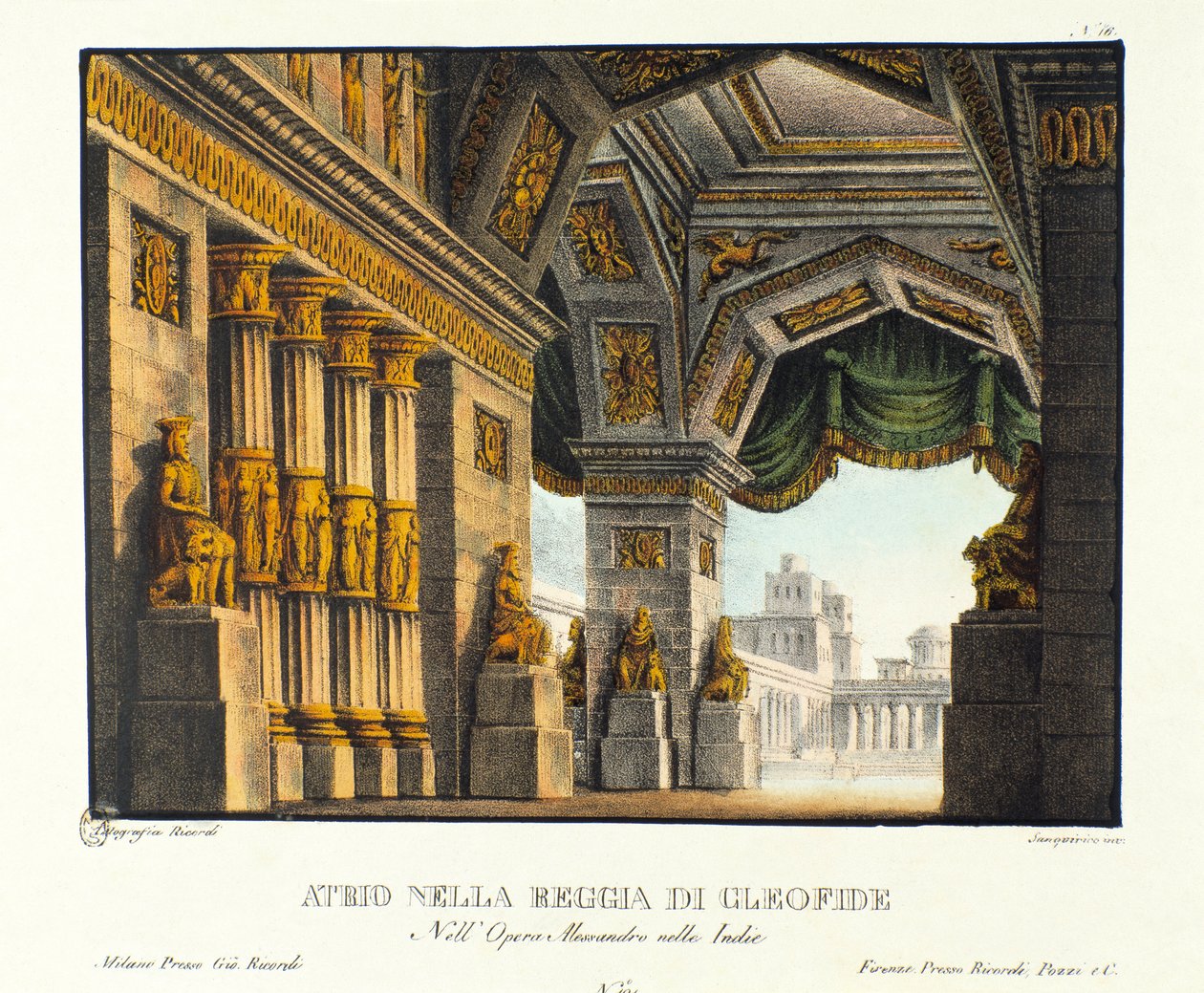 View of the entrance to the Royal Palace of Cleophis, mistress of King ...