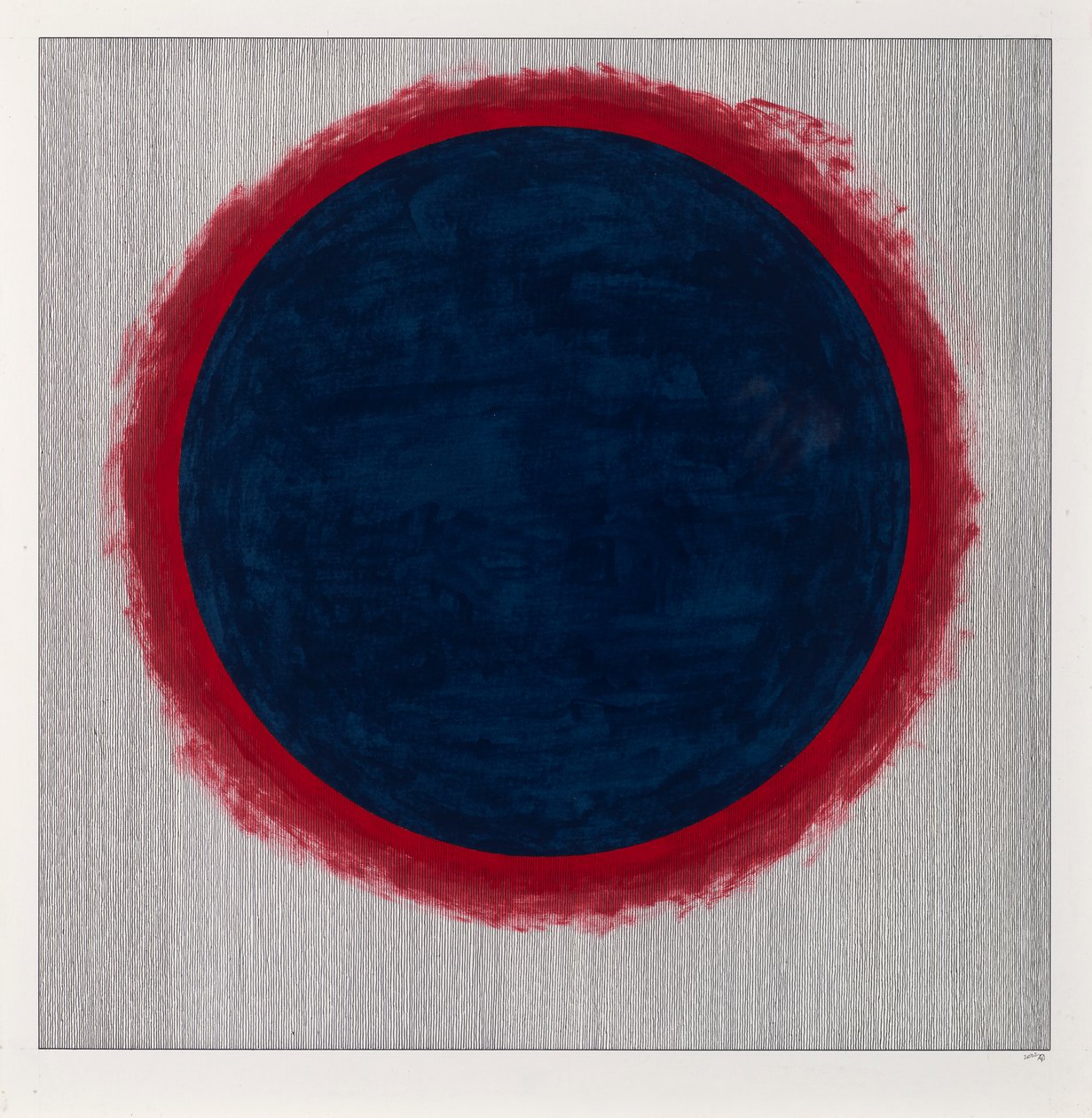 Circle Blue on Red, 2022 by Alex Dunn