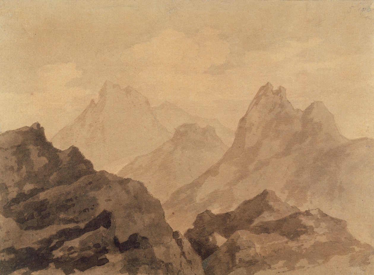 Mountain Tops (A Mountain Study) by Alexander Cozens