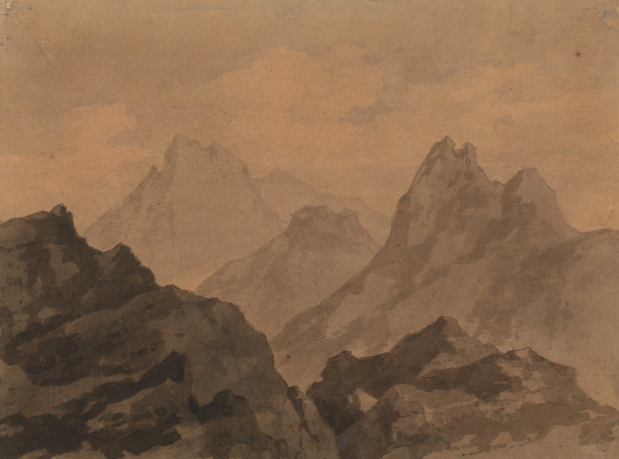 Mountain Tops Mountain Study by Alexander Cozens