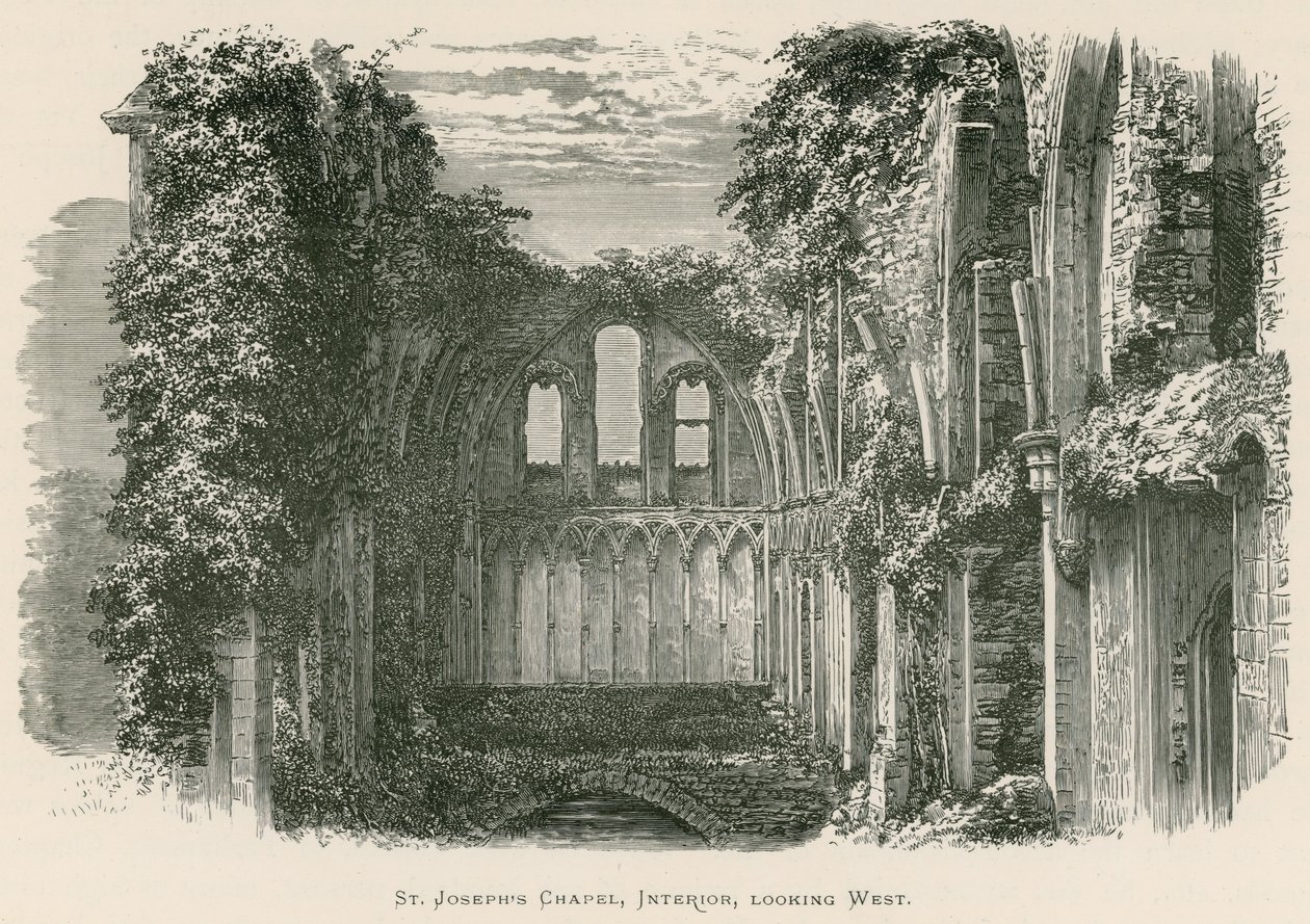Glastonbury Abbey, St Joseph's Chapel, Interior, looking West