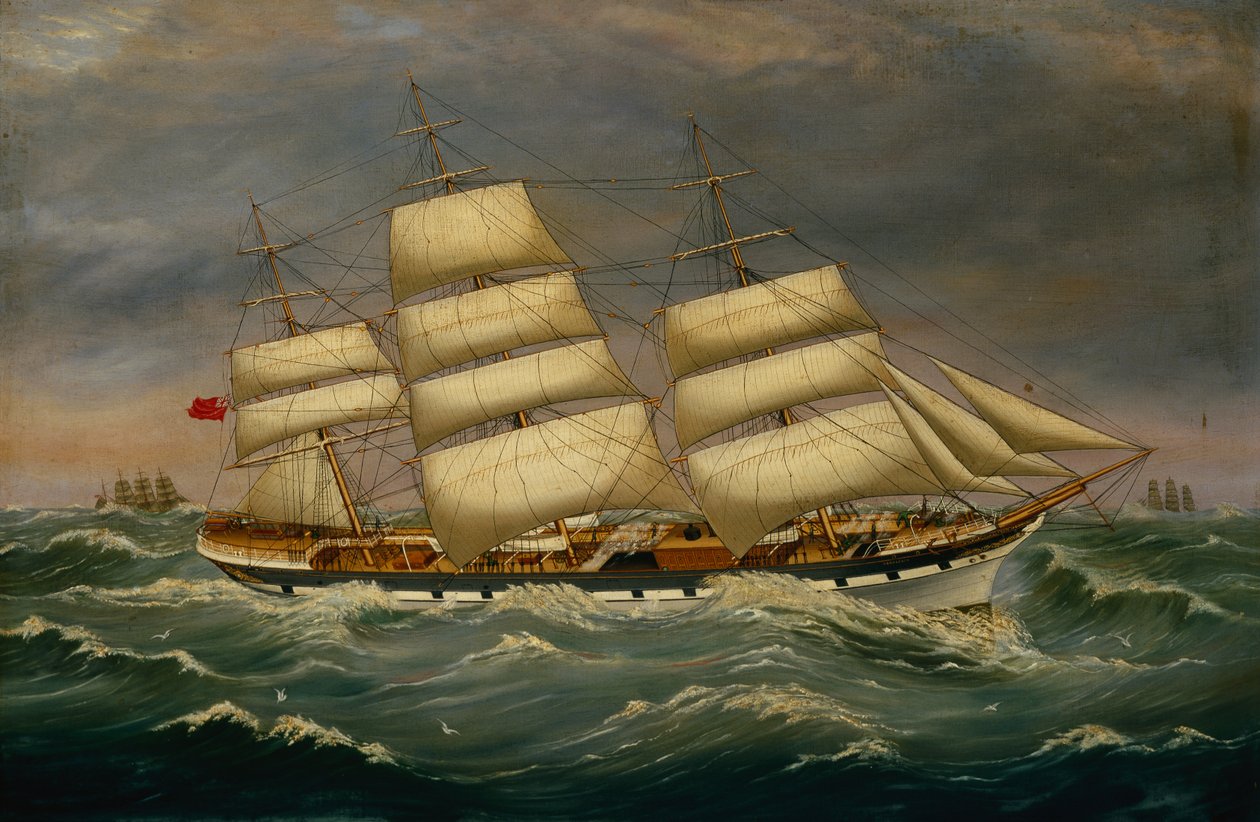 The Three Masted Clipper Benleuch in a Swell by Alexander Cromarty
