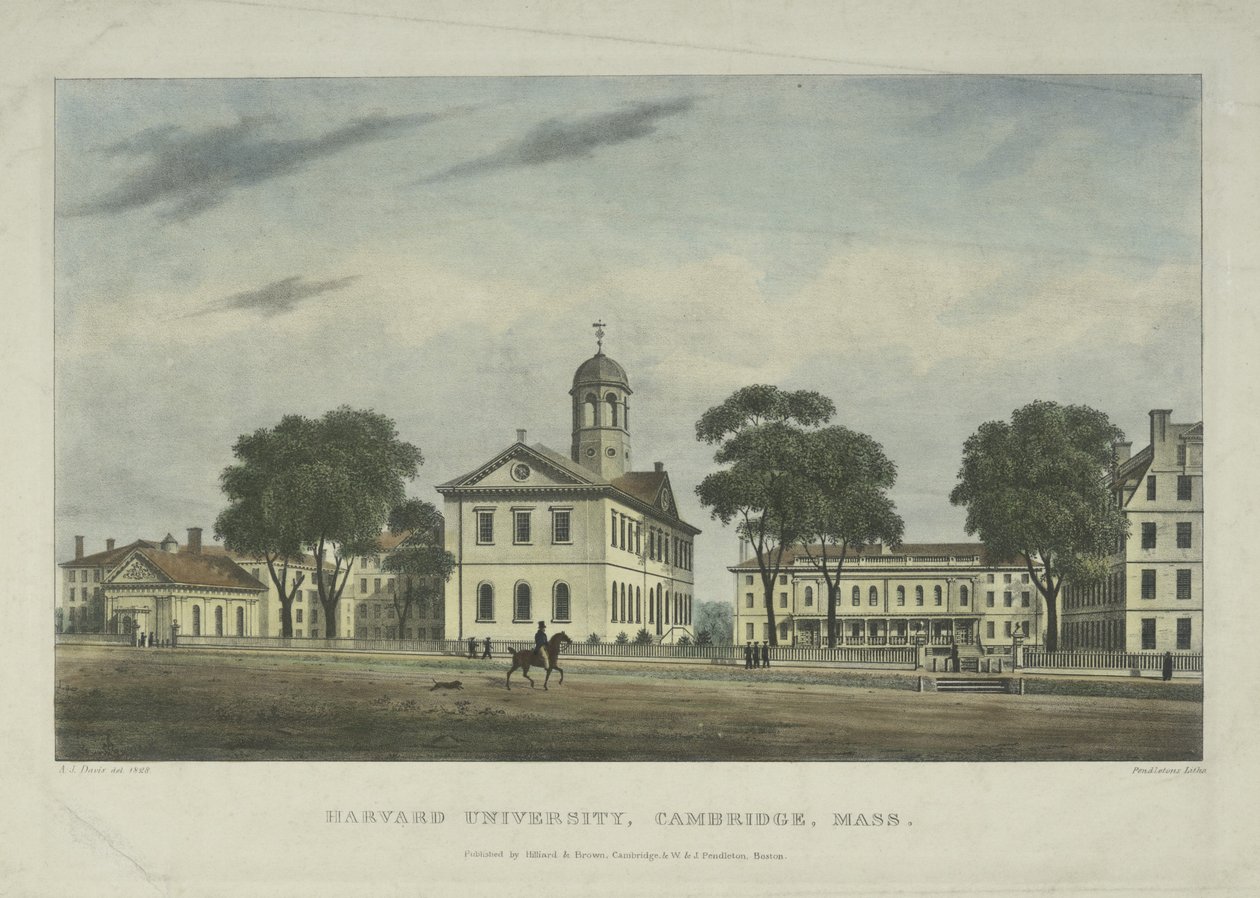Harvard University, Cambridge, Mass., 1828 by Alexander Jackson Davis