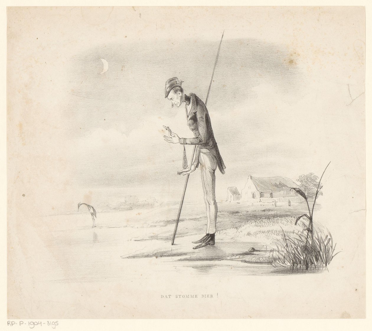 Fisherman Disappointed with His Catch (That Stupid Animal!) (title on object) by Alexander Ver Huell