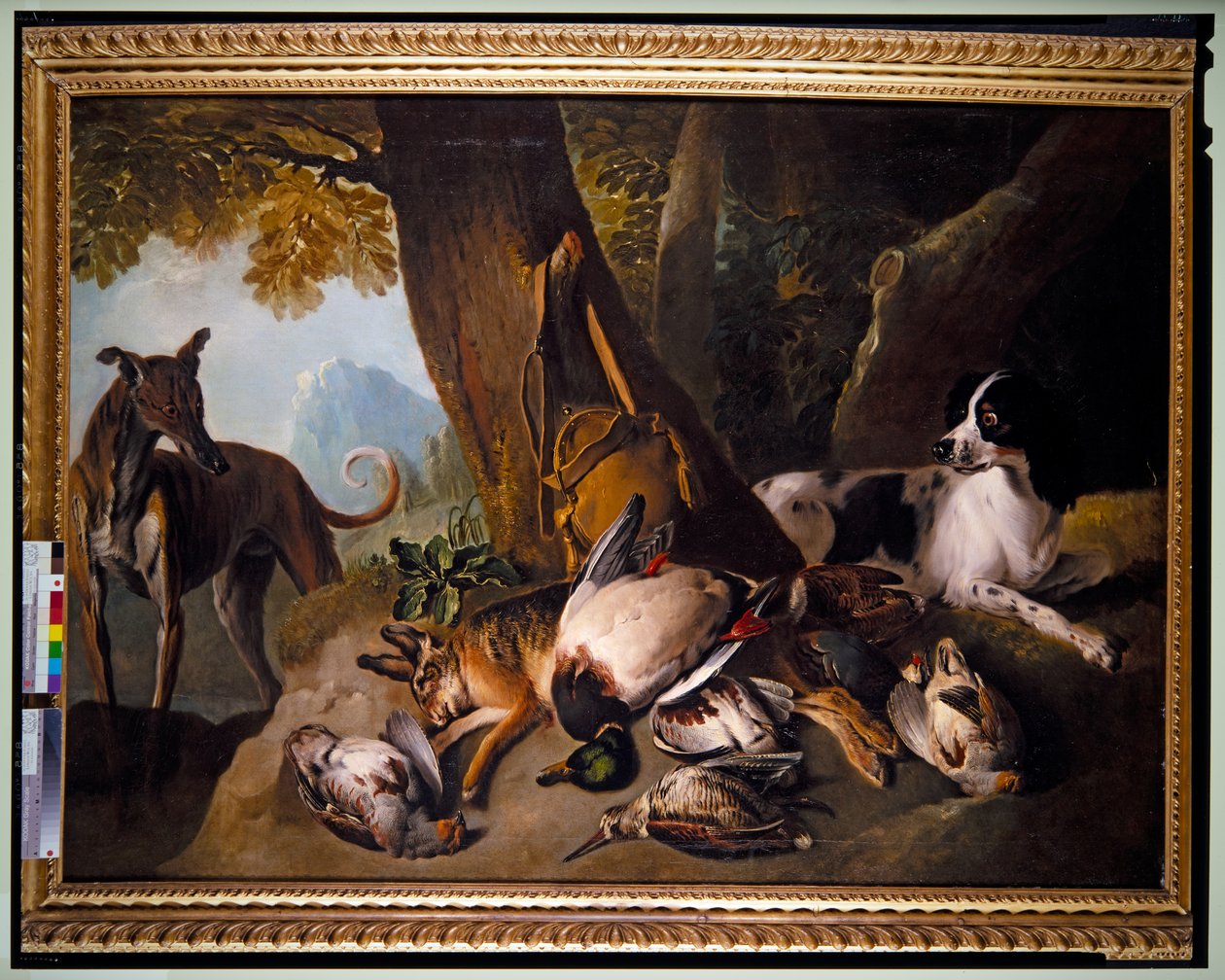 Dogs and Game in Landscape by Alexandre-Francois Desportes