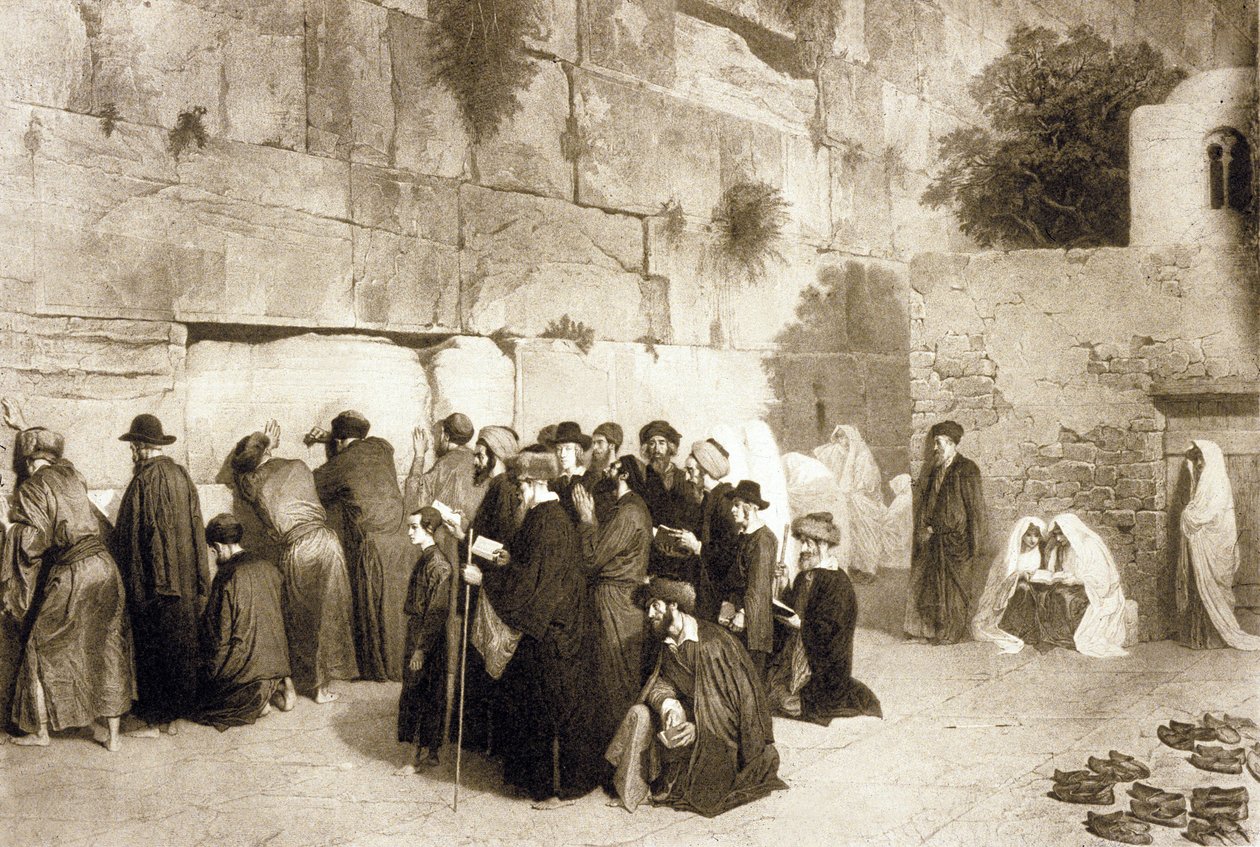 Jewish People At The Western Wall Jerusalem