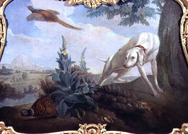Dog with Game in a Landscape by Alexandre F. (school of) Desportes