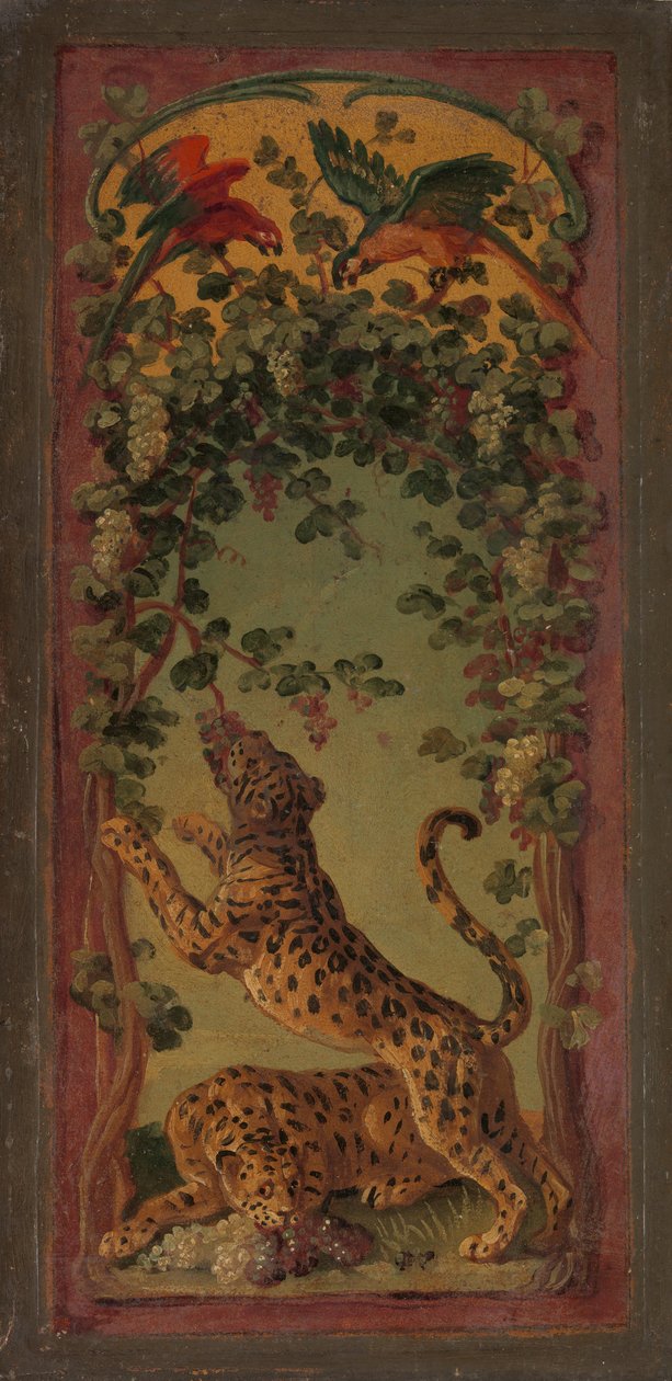 Panthers of Bacchus Eating Grapes by Alexandre Francois Desportes