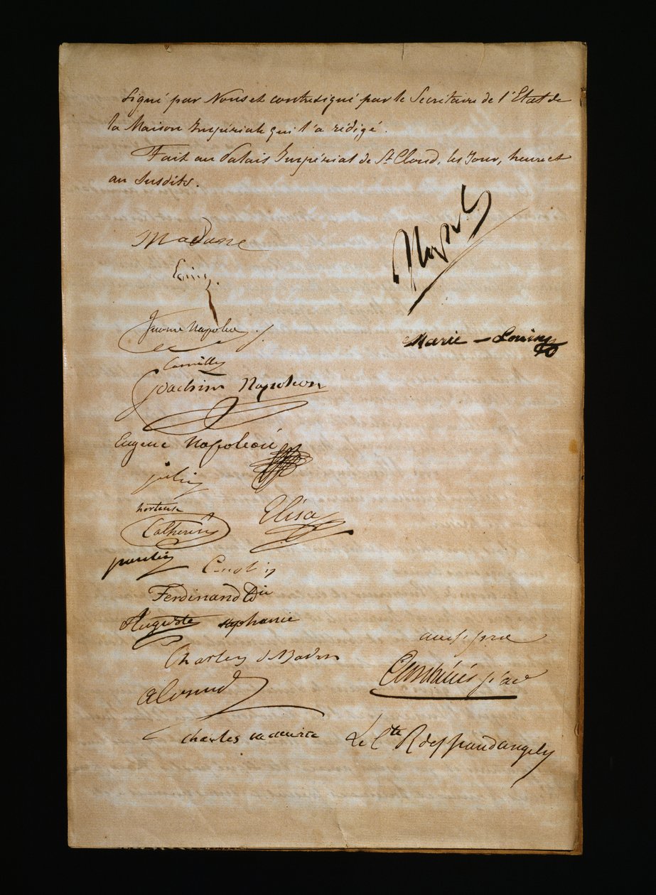 Final Page of the Marriage Certificate Between Marie Louise of Austria and Napoleon Bonaparte by Nicolas Toussaint Charlet