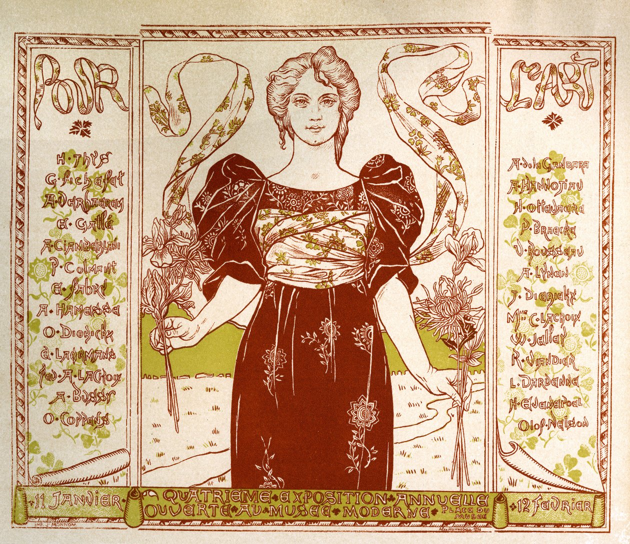 Art Nouveau Exhibition in Brussels, c. 1895-1897 by Alexandre Hannotiau