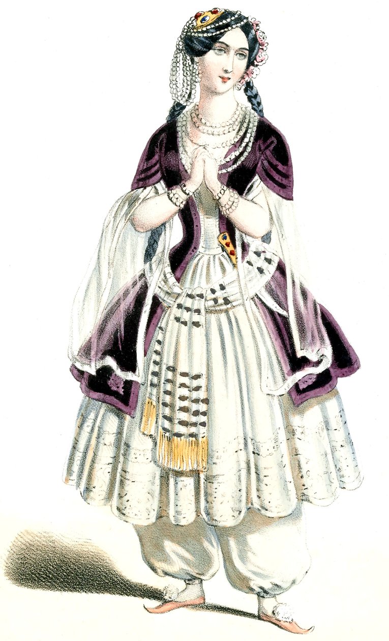Haydée - Mlle Lavoye in Haydée, 3rd Act - Lithograph by Alexandre Lacauchie, 1847 by Alexandre Lacauchie