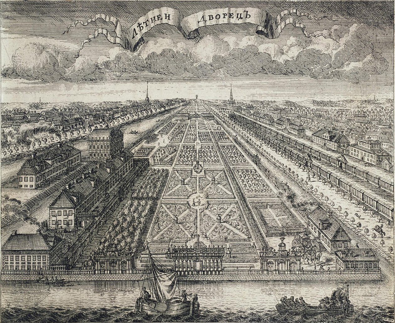 View of the Summer Gardens from the Neva River by Alexei Fyodorovich Zubov