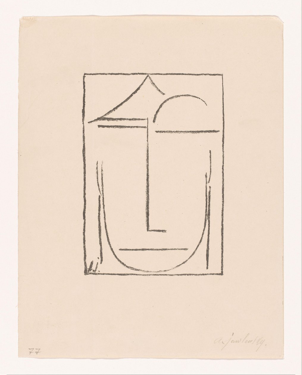 Untitled (Head) by Alexei Jawlensky (signed by artist)