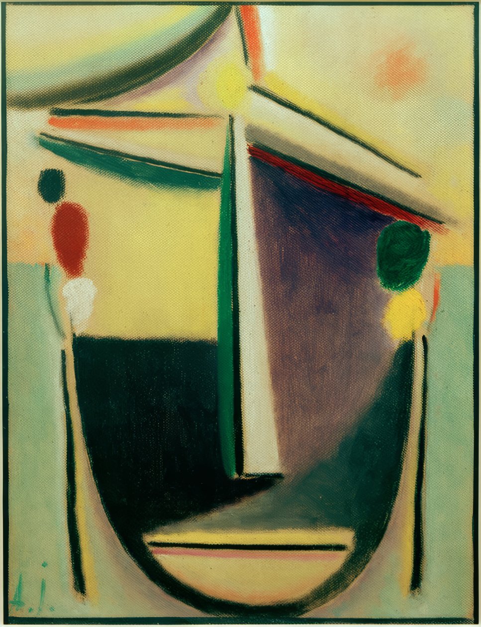 Abstract Head: Black-Yellow-Violet by Alexej von Jawlensky