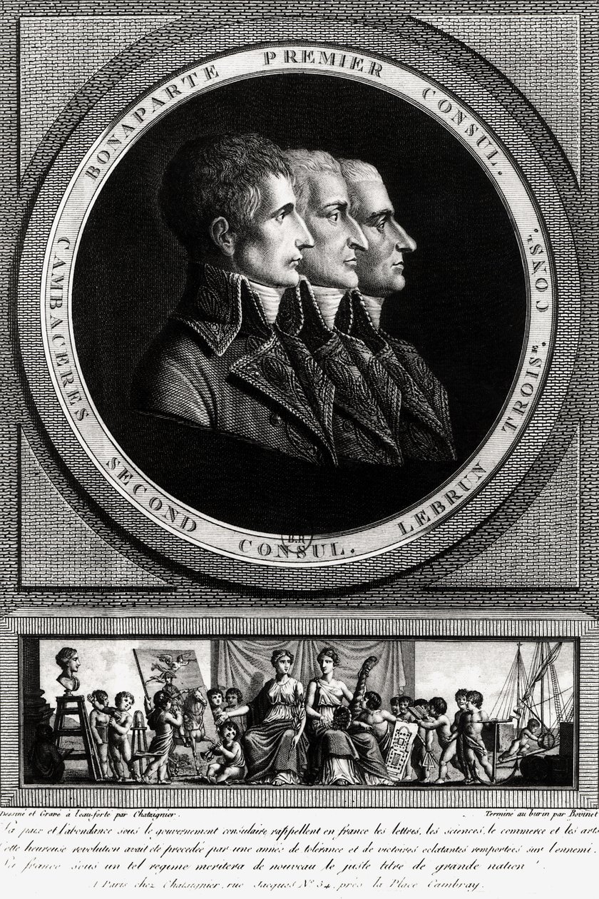 Portrait of the Three Consuls of the Republic, completed by Edme Bovinet by Alexis Chataigner
