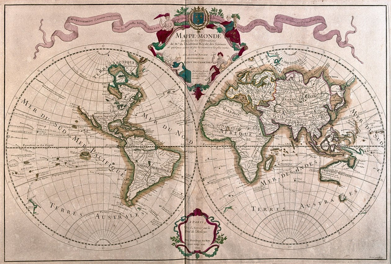 The world, by A.H. Jaillot in 
