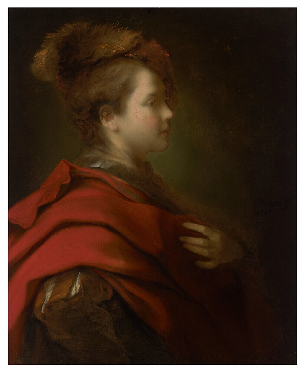 Portrait of a Boy, Half-length, in Profile, in Fancy Dress by Alexis Grimou