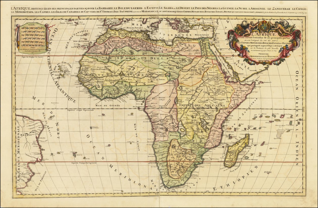 1692 Map of Africa by Alexis Hubert Jaillot