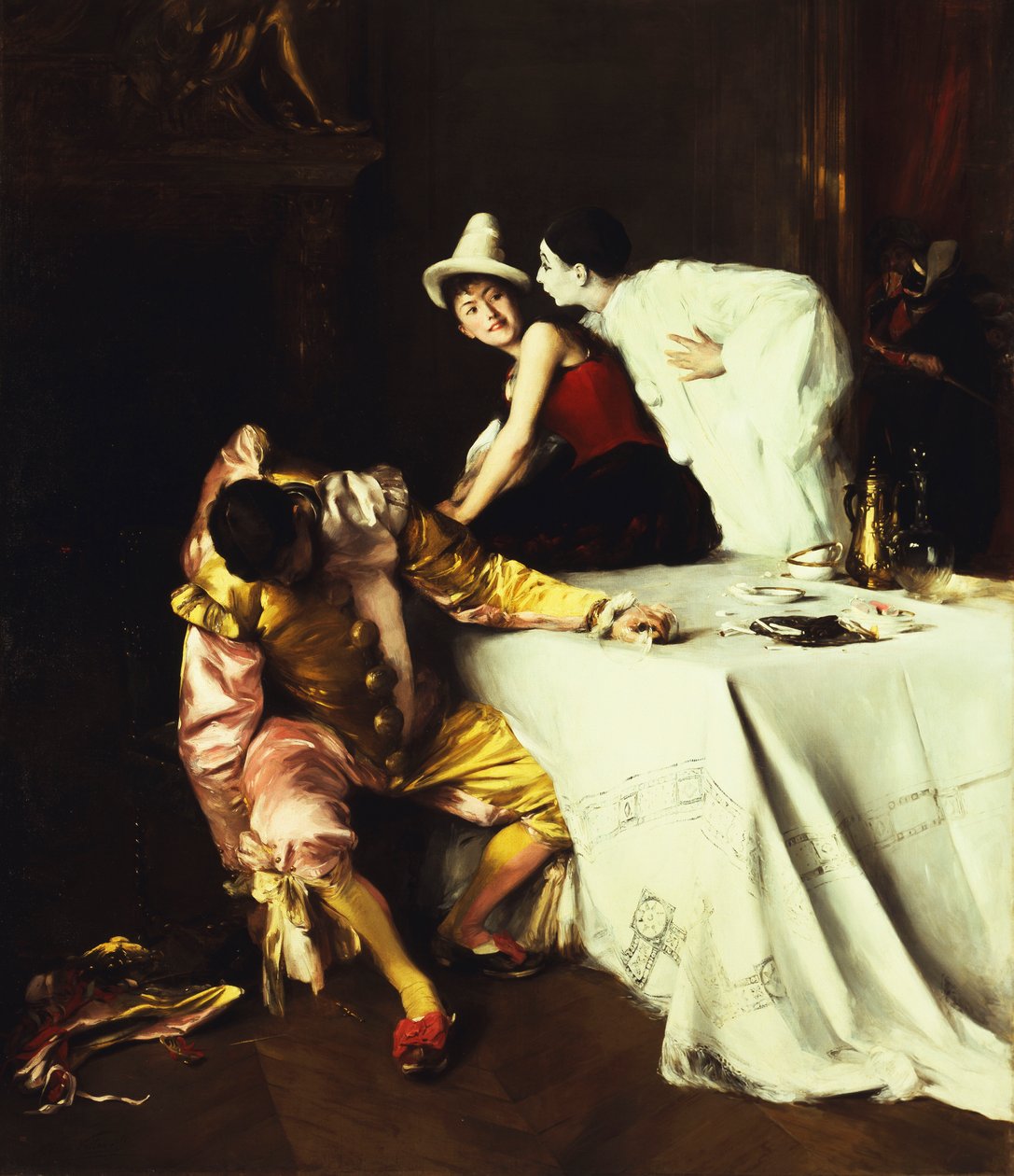 Pierrot, Columbine and Punchinello by Alexis Vollon