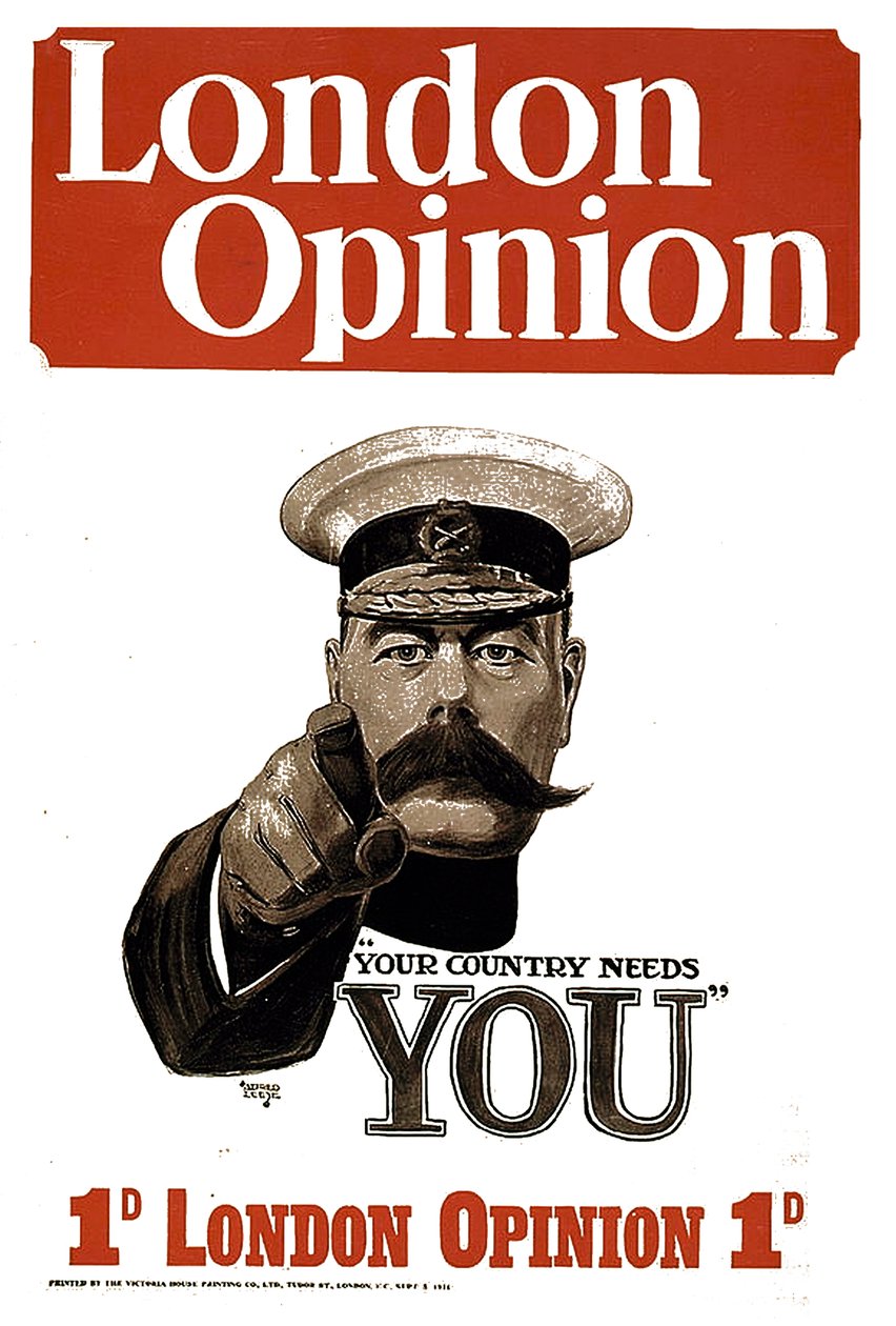 Your Country Needs YOU, poster for the London Opinion, 1914 by Alfred Leete