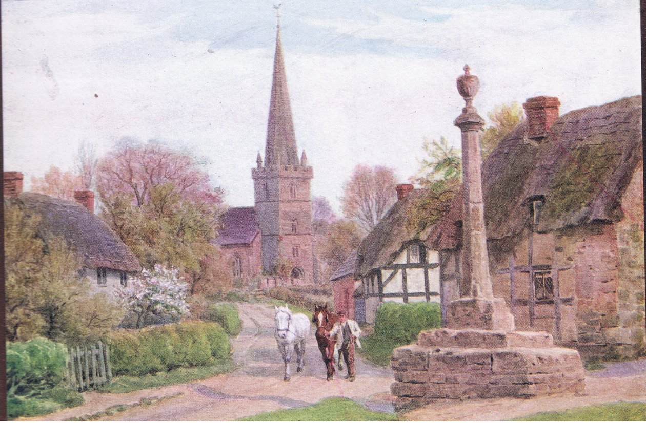 Childs Wickham, Nr Evesham, Worcester, from The Cottages and the Village Life of Rural England published by Dent & Sons Limited, 1912 by Alfred Robert Quinton