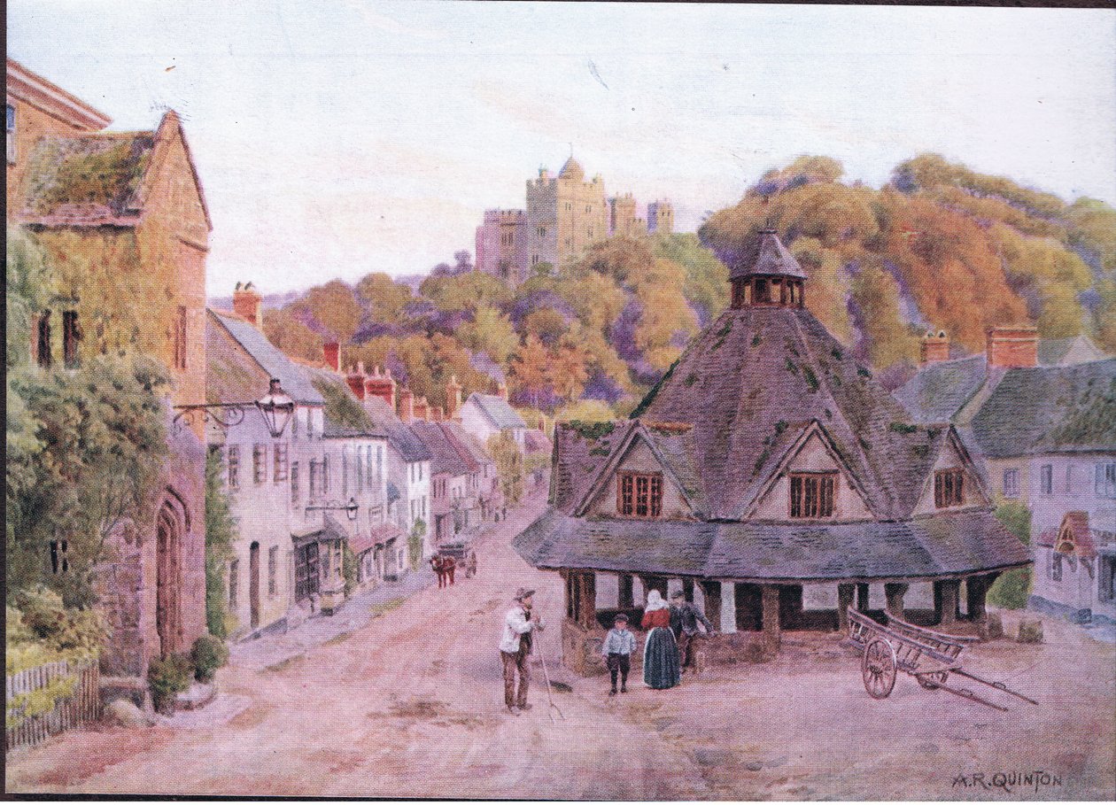 Dunster, Somerset, from The Cottages and the Village Life of Rural England published by Dent & Sons Limited, 1912 by Alfred Robert Quinton