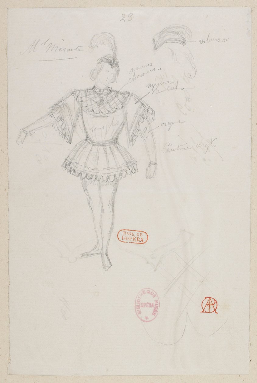 The Sorceress - Costume Designs - M. Mérante, (pas de deux) by Alfred Albert