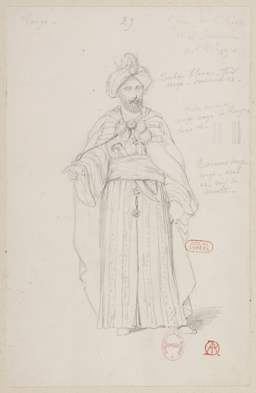 The Sorceress - Costume Designs - Chess Game, Saracen King. M. Bion by Alfred Albert