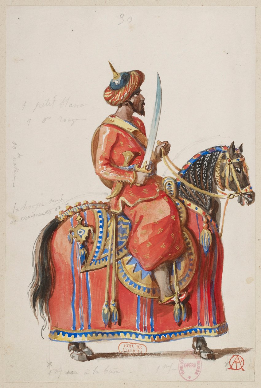 The Sorceress - Costume Designs - (Chess Game, Saracen Knight) by Alfred Albert