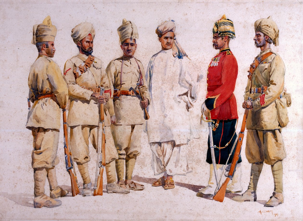 Soldiers of the 19th Punjabis Afridi of Tirah, illustration for 
