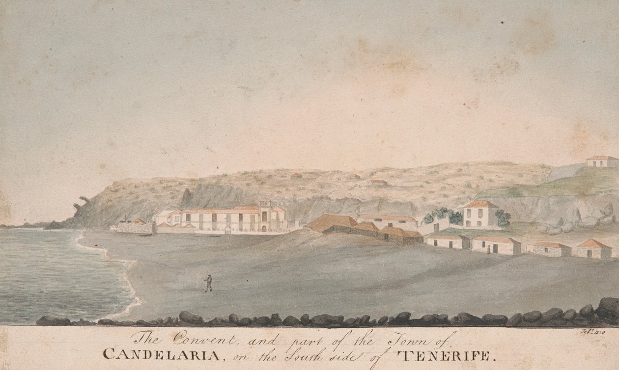 The Convent and Part of the Town of Candelaria, on the South Side of Tenerife by Alfred Diston