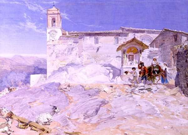 Sta Rocco, Olevano by Alfred Downing Fripp
