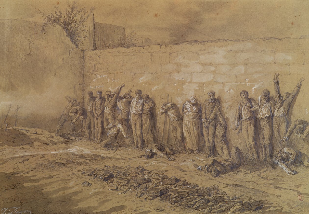Execution at the 'Mur des Federes', Pere-Lachaise cemetery