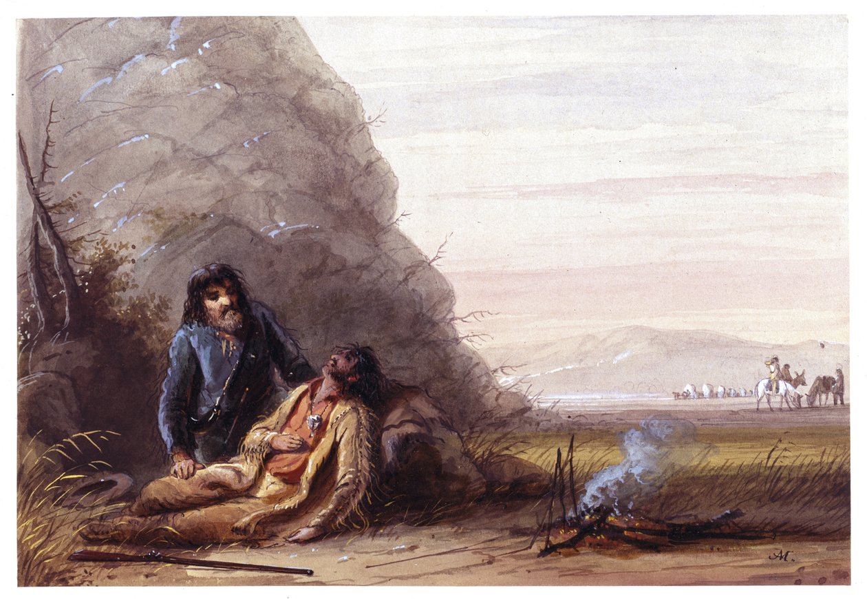 Free Trappers in Trouble by Alfred Jacob Miller